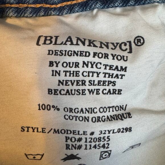 Blank NYC Eye Opener Blue Denim Frayed Mini Skirt Distressed NWT Size 28 - Picture 7 of 9